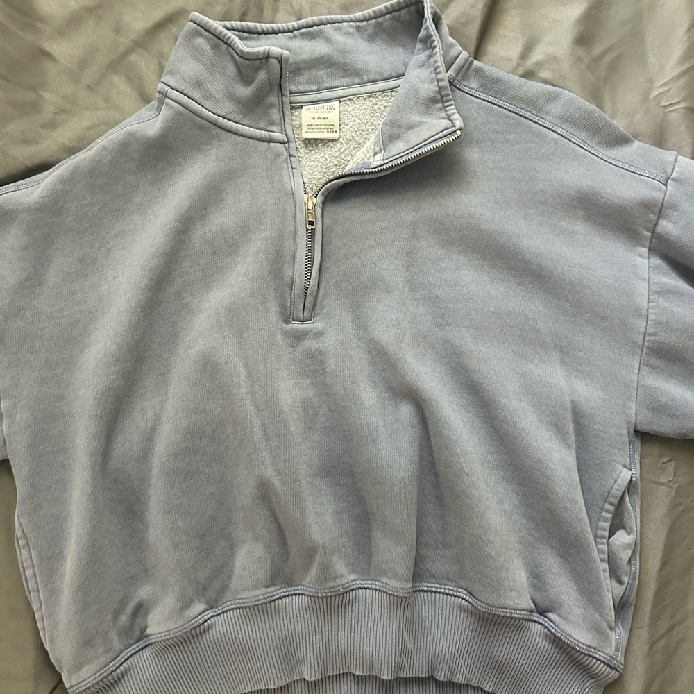 PINK Victoria's Secret Gray Quarter-Zip Pullover